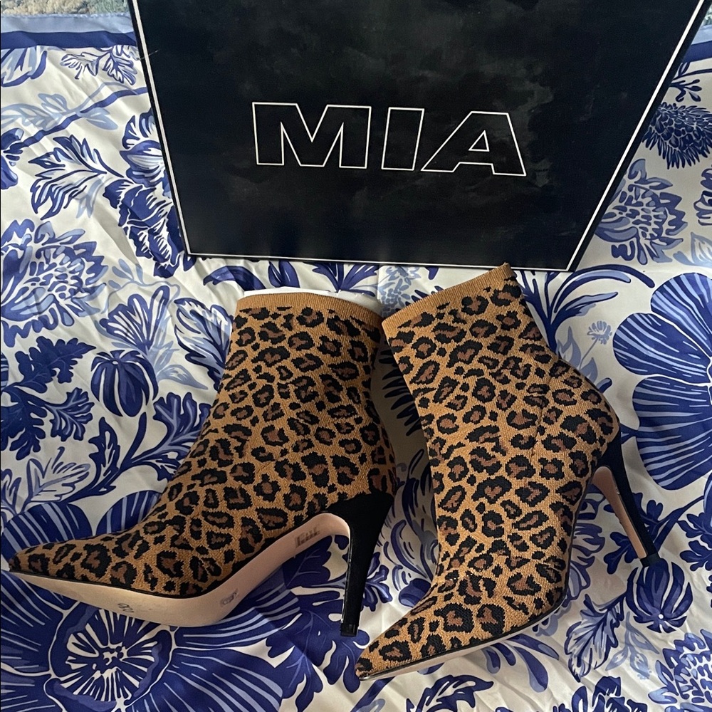 {MIA} Animal Print Heeled Boots-NWT